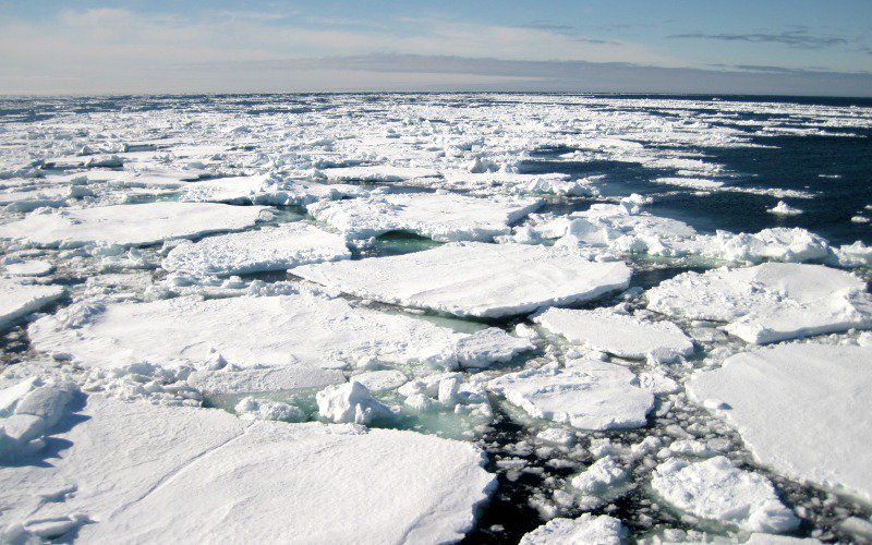 hielo ártico y antártico