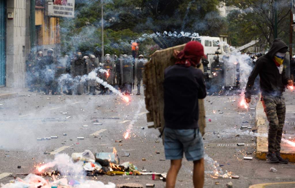 protesta de opositores en Caracas