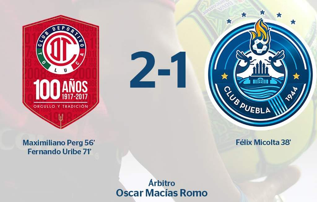 Toluca derrota 2-1 a Puebla