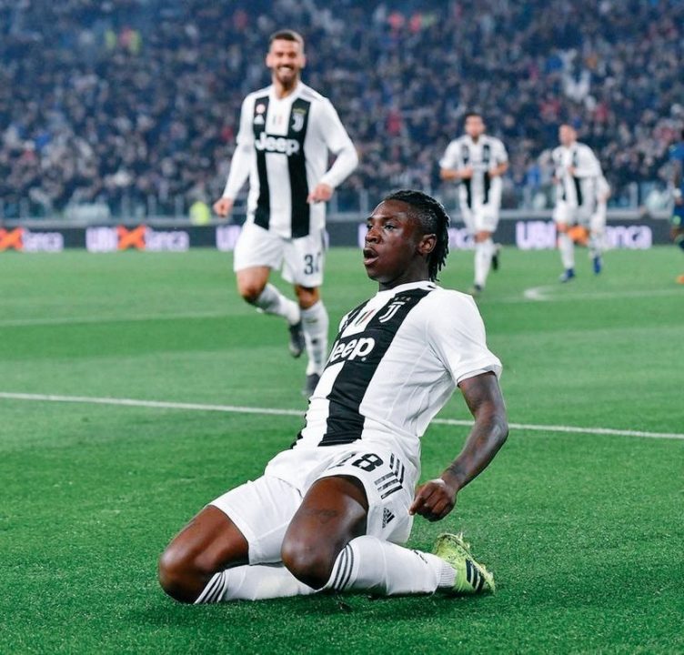 Moise Kean marcó el 2-1 de la Juventus ante Milan