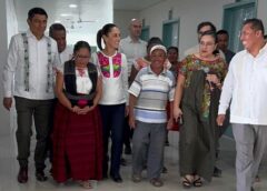 Recorren Claudia Sheinbaum y Salomón Jara nueva Unidad de Salud IMSS-BIENESTAR de la Villa de Mitla