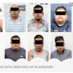 Anuncian a los ocho detenidos por la Policía Estatal sobre la autopista México- Puebla